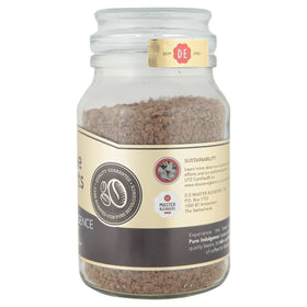 European-import packaging for Douwe Egberts Pure Indulgence highlights premium instant coffee