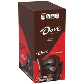 DOVE dark chocolate 12-pack on display for bulk gifting