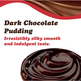 Dove dark chocolate pudding mix label with clear prep instructions.