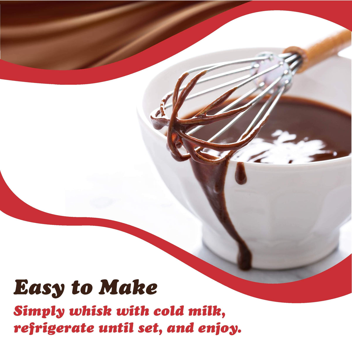 Dove dark chocolate pudding mix prepared in a bowl with a smooth texture.