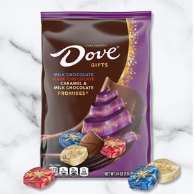 Dove Promises caramel milk chocolate foils offer sweet holiday variety.