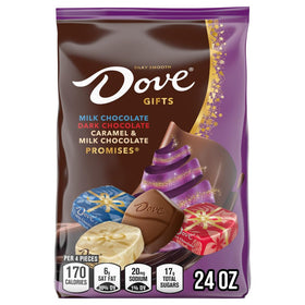 Dove Promises milk chocolate foil-wrapped pieces, ideal for gifting.