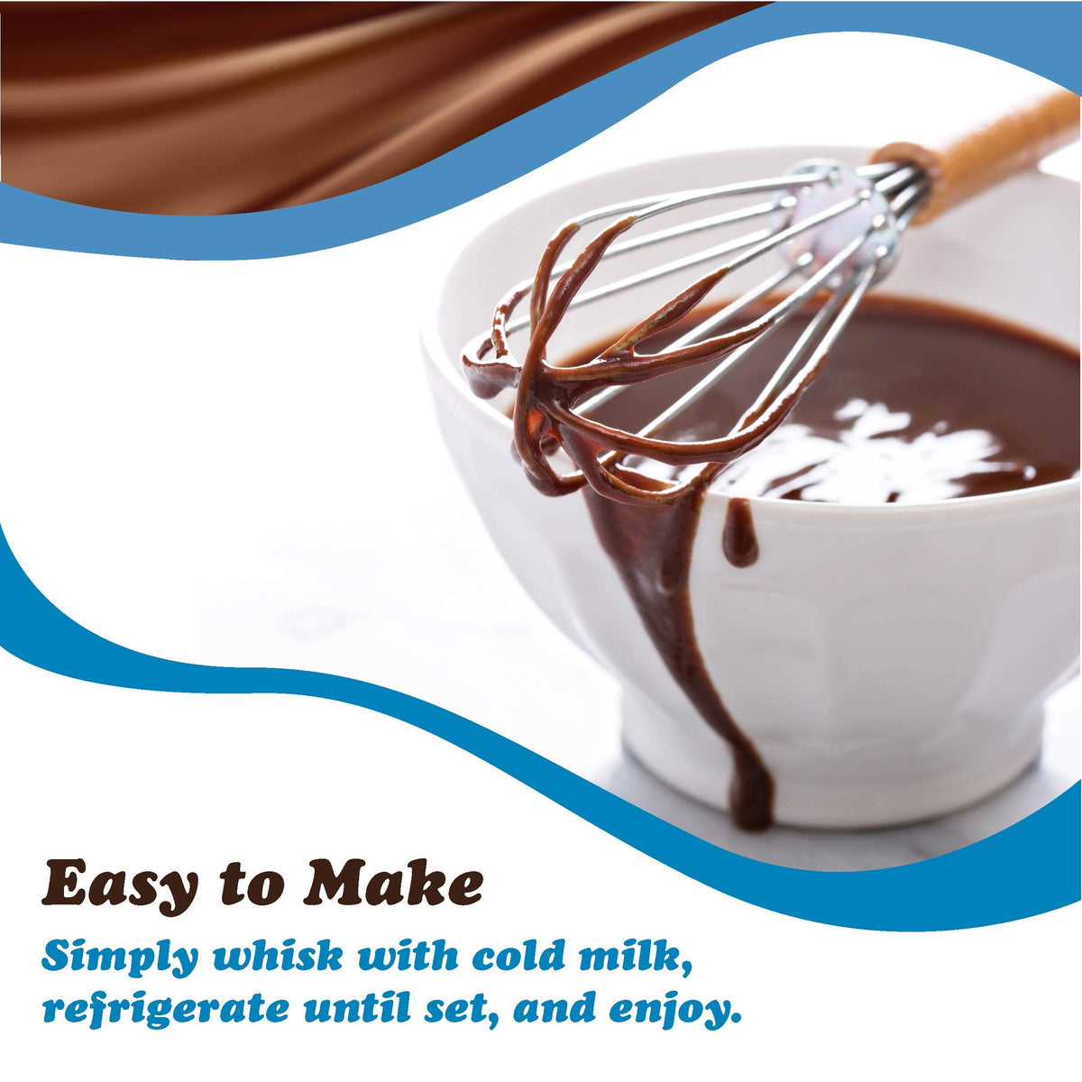 Dove Pudding Mix with Cold Milk whisk to creamy pudding