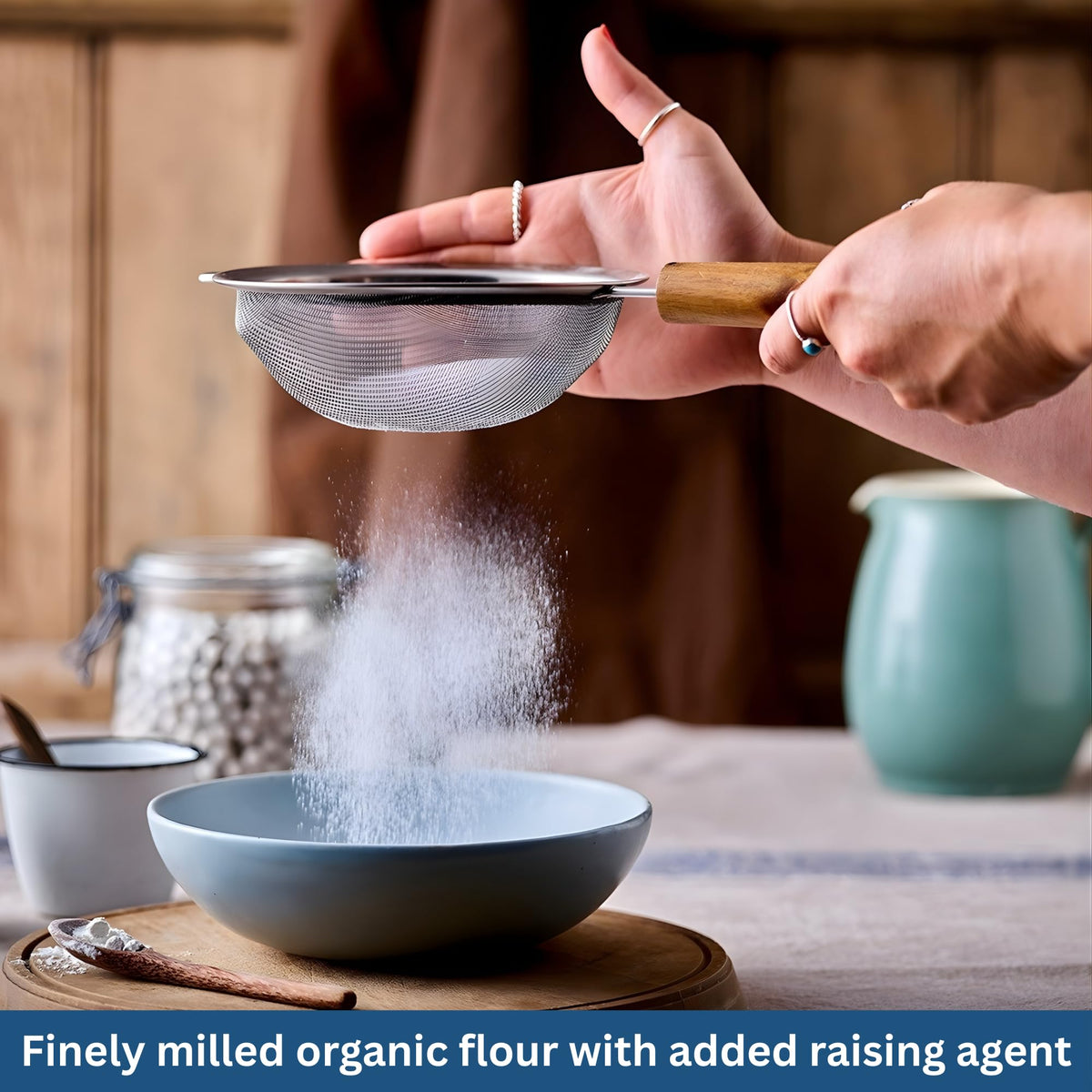 Doves Farm Organic Self-Rising Flour bag close-up for premium baking