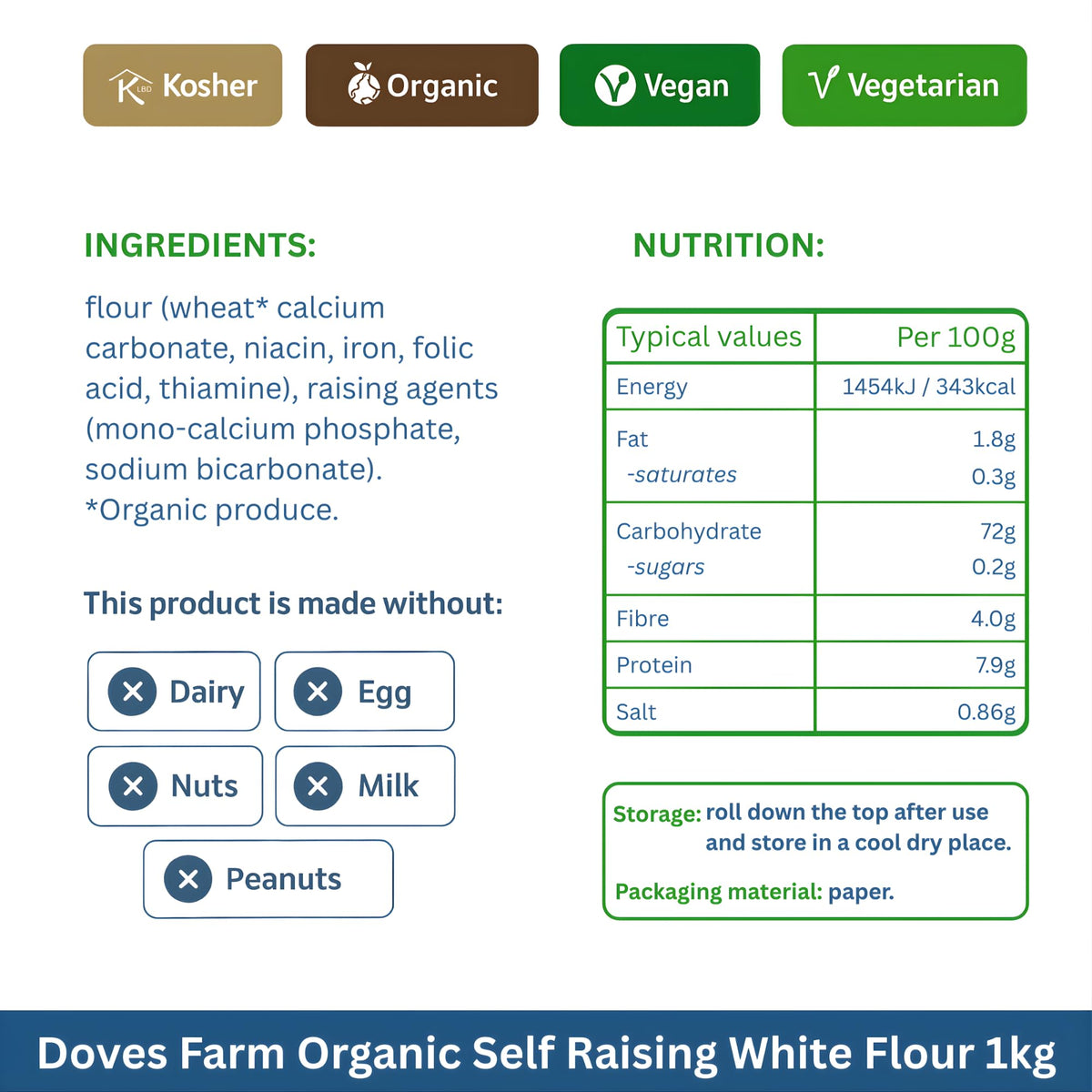 Doves Farm Self-Rising Flour for cakes and scones