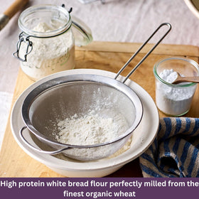 Doves Farm sourdough flour used to mix starter and dough textures.
