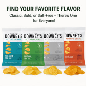 Downey's No Salt kettle chips, 3-pack—convenient gluten-free snack for on-the-go.