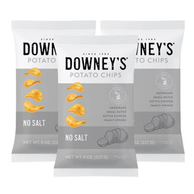 Downey's No Salt kettle chips—handcrafted crunch perfect for a light snack.