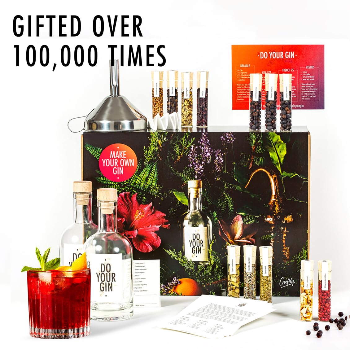 DO YOUR GIN labels and recipes for easy, personalized branding.
