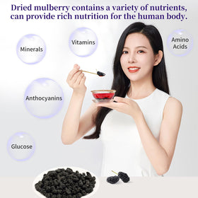 DOZO mulberries in porridge; naturally sweet crunch elevates warm breakfast.
