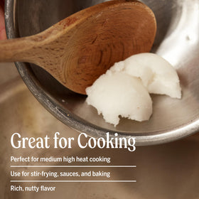 Dr. Bronner's coconut oil for hair and skin provides conditioning.