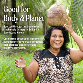 Dr. Bronner's coconut oil used for oil pulling and oral care.