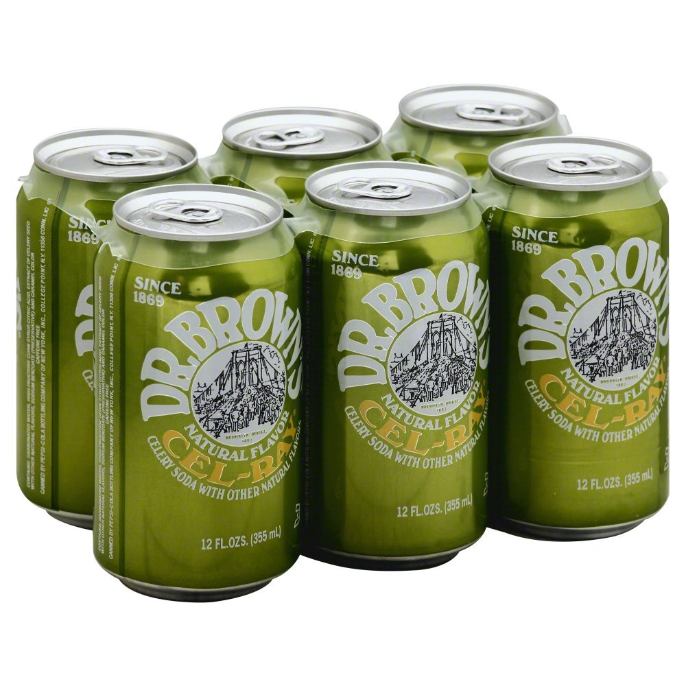 Dr Browns Cel Ray soda bottle, crisp celery flavor ideal for a refreshing casual sip