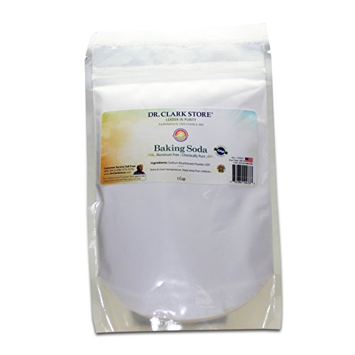 Dr Clark Store Baking Soda packaging showing a 1 cup pouch for convenient home use.