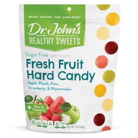 Dr. John's Healthy Sweets candies in fruity flavors for on-the-go sugar-free snacking.