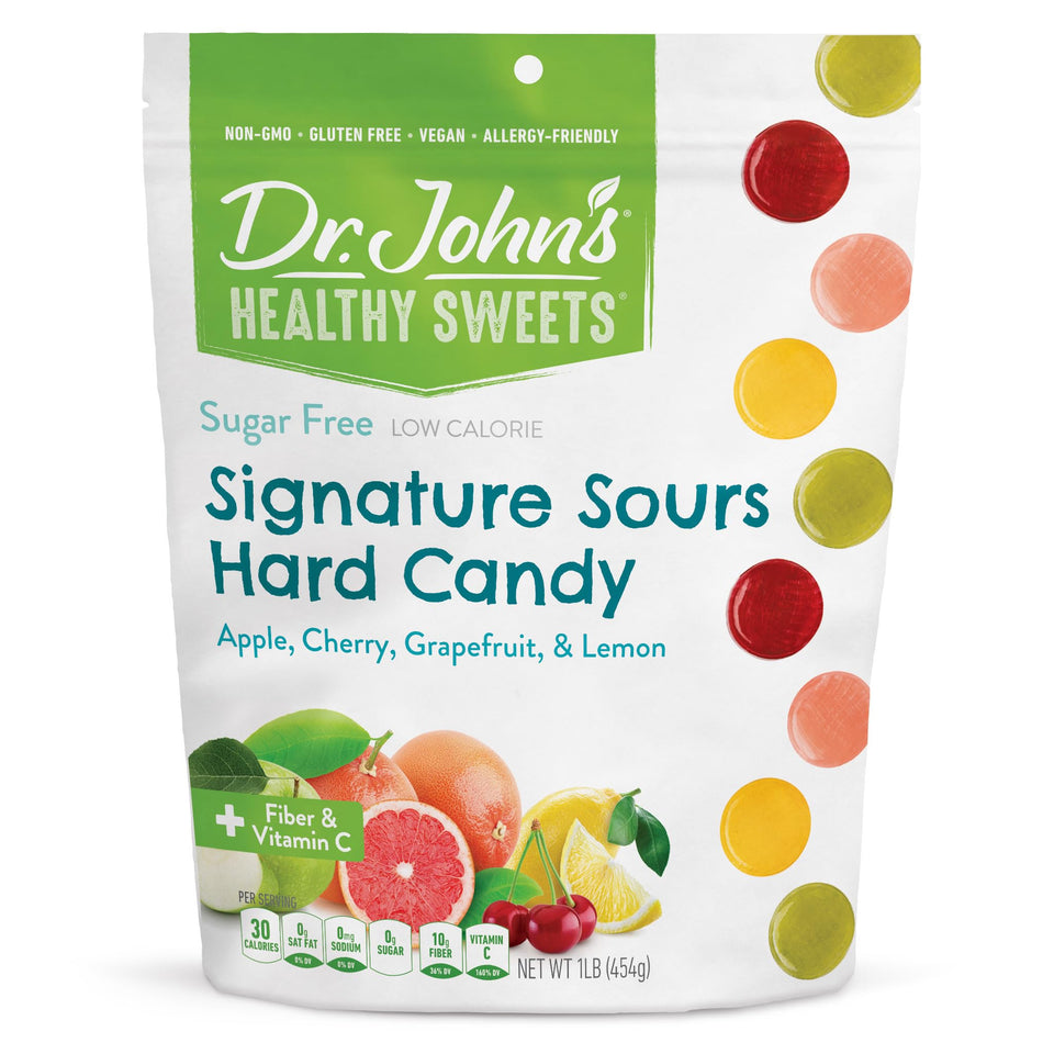 Dr. John's Healthy Sweets Signature Sour candies close-up, sugar-free and vibrant.