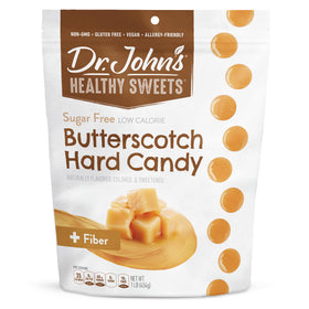 Dr. John’s Sugar Free Candy butterscotch packaging shows zero-sugar indulgence.