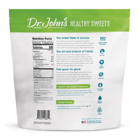 Dr. John’s sugar-free orange fruit lollipop in hand, grab-and-go office snack.