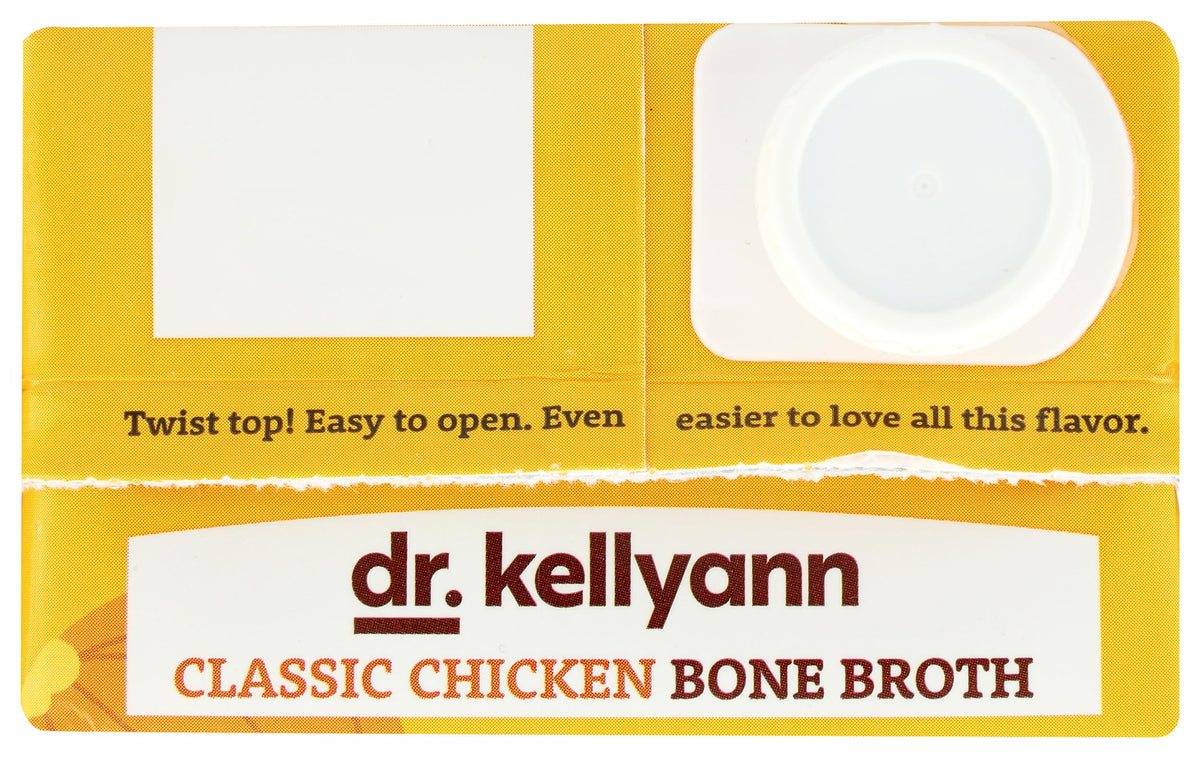 Glass of Dr. Kellyann Beef Bone Broth shows clean, additive-free base
