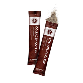 Scoop of collagen peptides representing premium blend in Dr. Kellyann coffee.