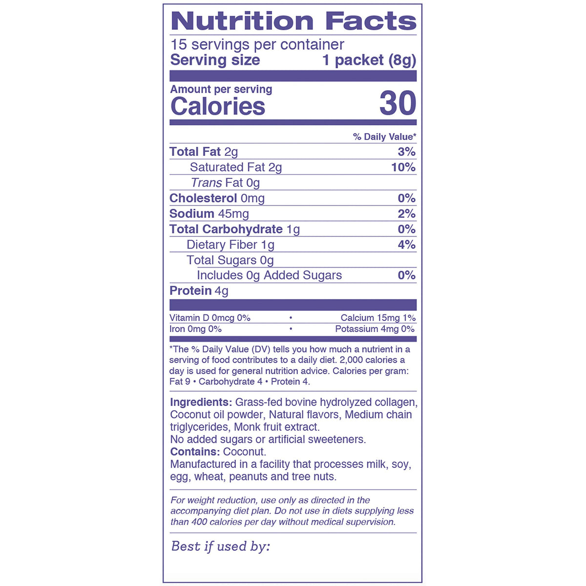 Dr. Kellyann Keto Coffee Creamer Vanilla single-serve packet offers convenient collagen boost