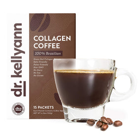 Keto and Paleo-friendly badge on Dr. Kellyann coffee packaging.