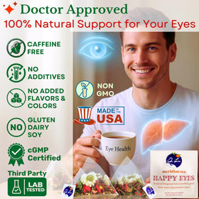 Dr. Lu’s eyebright tea cup-brew demonstrates soothing ritual for daily visual wellness.