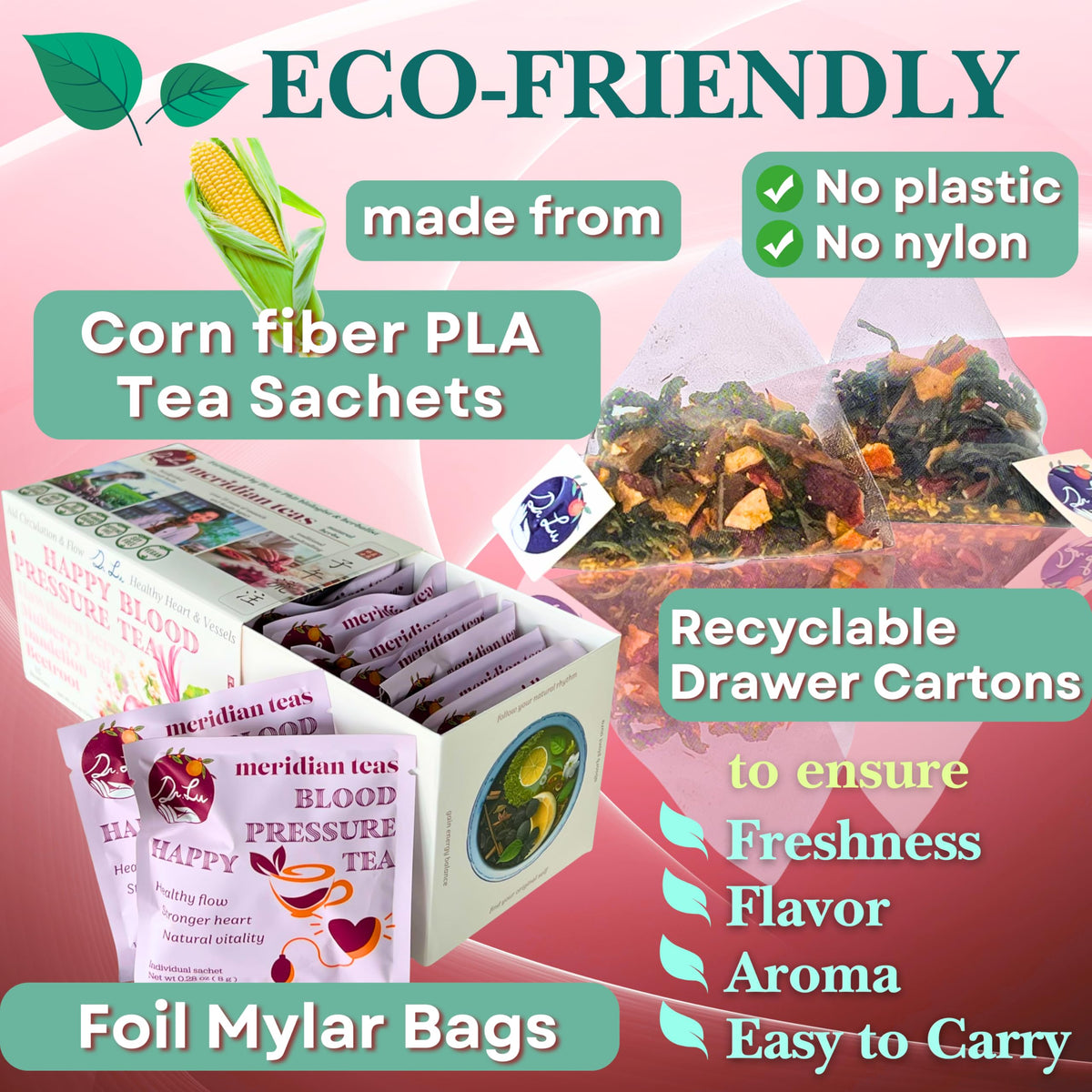Box contents showing 15 tea bags per box