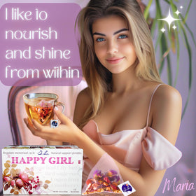 Dr. Lu Happy Girl Tea served hot or iced for versatile enjoyment.
