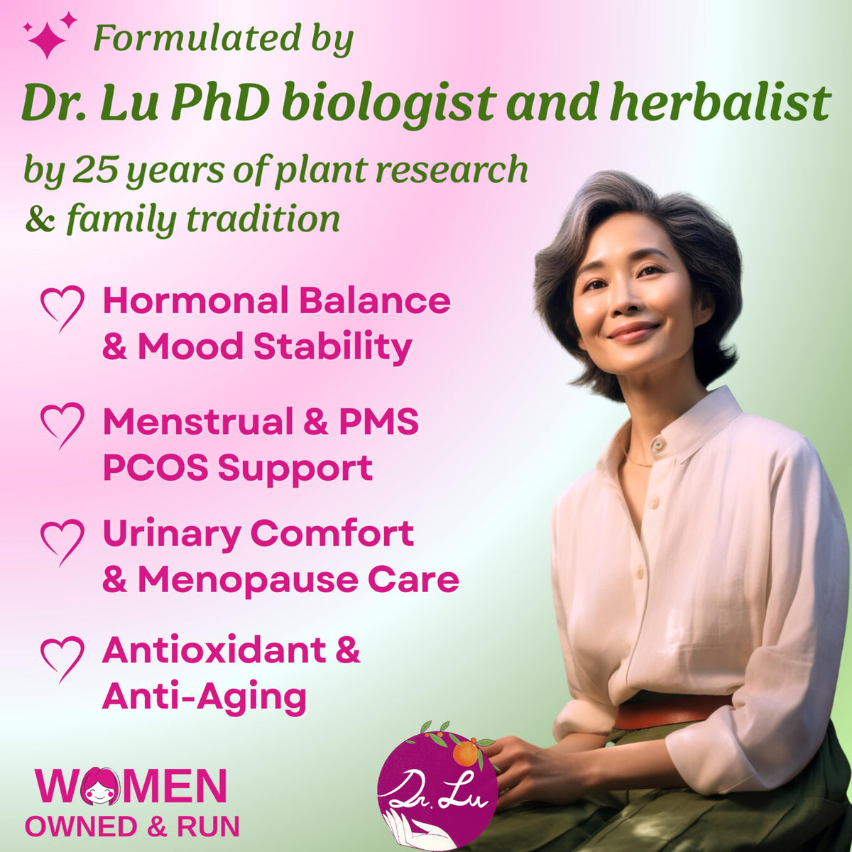 Dr. Lu Happy Girl Tea cup with rose aroma and calming notes.