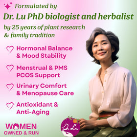 Dr. Lu Happy Girl Tea cup with rose aroma and calming notes.