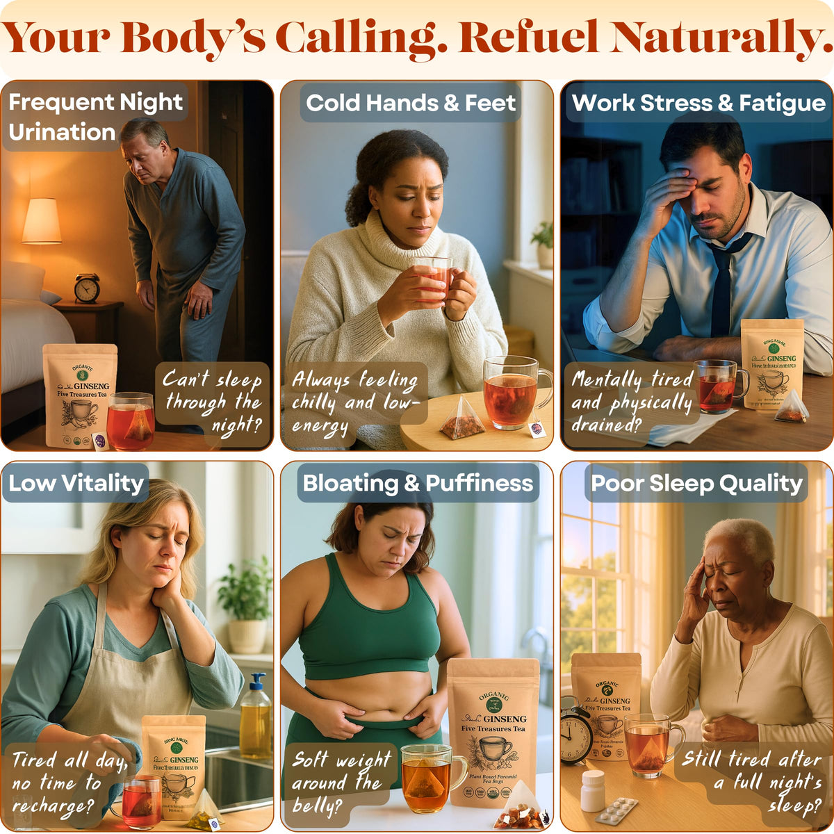 Dr. Lu herbal ingredients like maca and ginseng visible in blend.