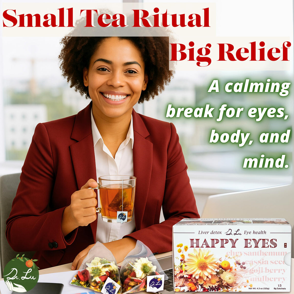 Dr. Lu’s iced tea pour presents a refreshing option for summer routines.