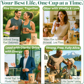 Dr. Lu kidney-cleansing tea in a cup signals daily wellness ritual.