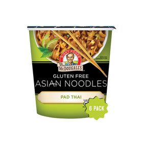 Dr McDougall's Pad Thai Noodles steaming cup for a quick, satisfying meal.