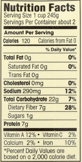 Dr McDougall's Right Foods organic split pea soup ingredients label highlights natural components