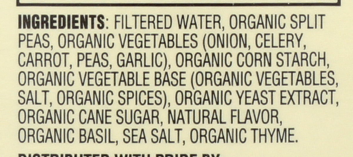 Dr McDougall's Right Foods soup nutrition facts panel with allergen information
