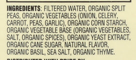 Dr McDougall's Right Foods soup nutrition facts panel with allergen information