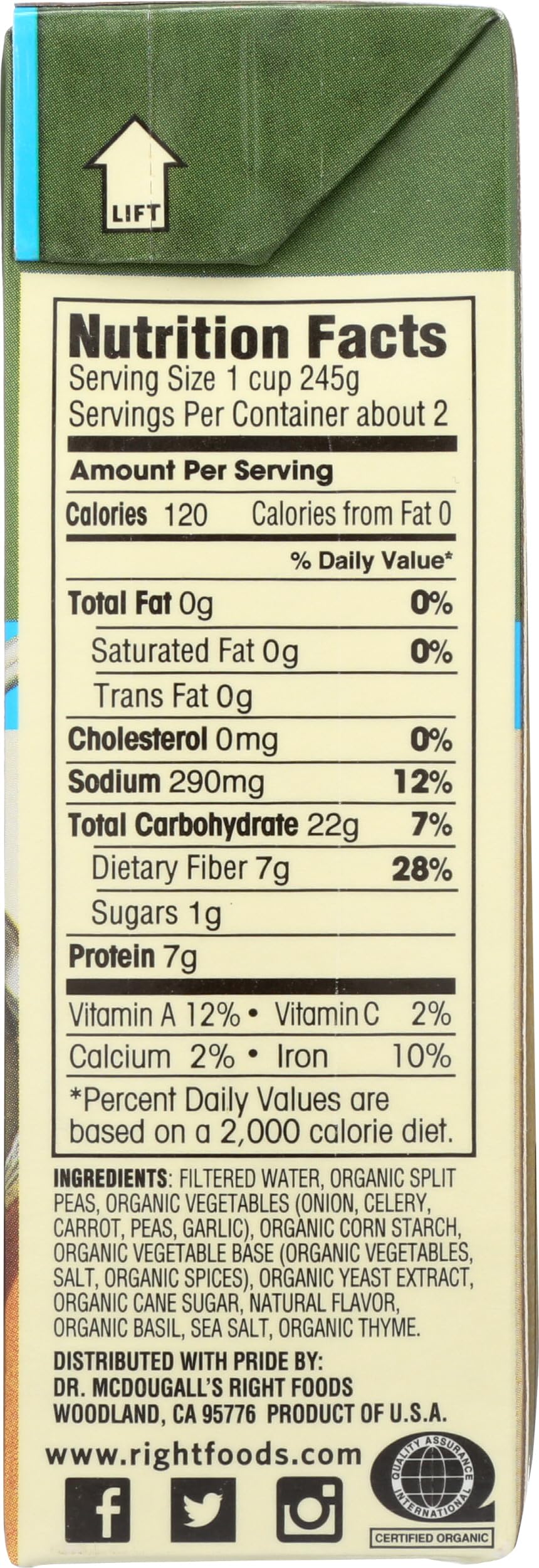Refrigerated leftovers after opening show easy meal planning with Dr McDougall's Right Foods
