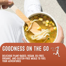 Pack of 6 cups of vegan chicken soup for home or work snacks