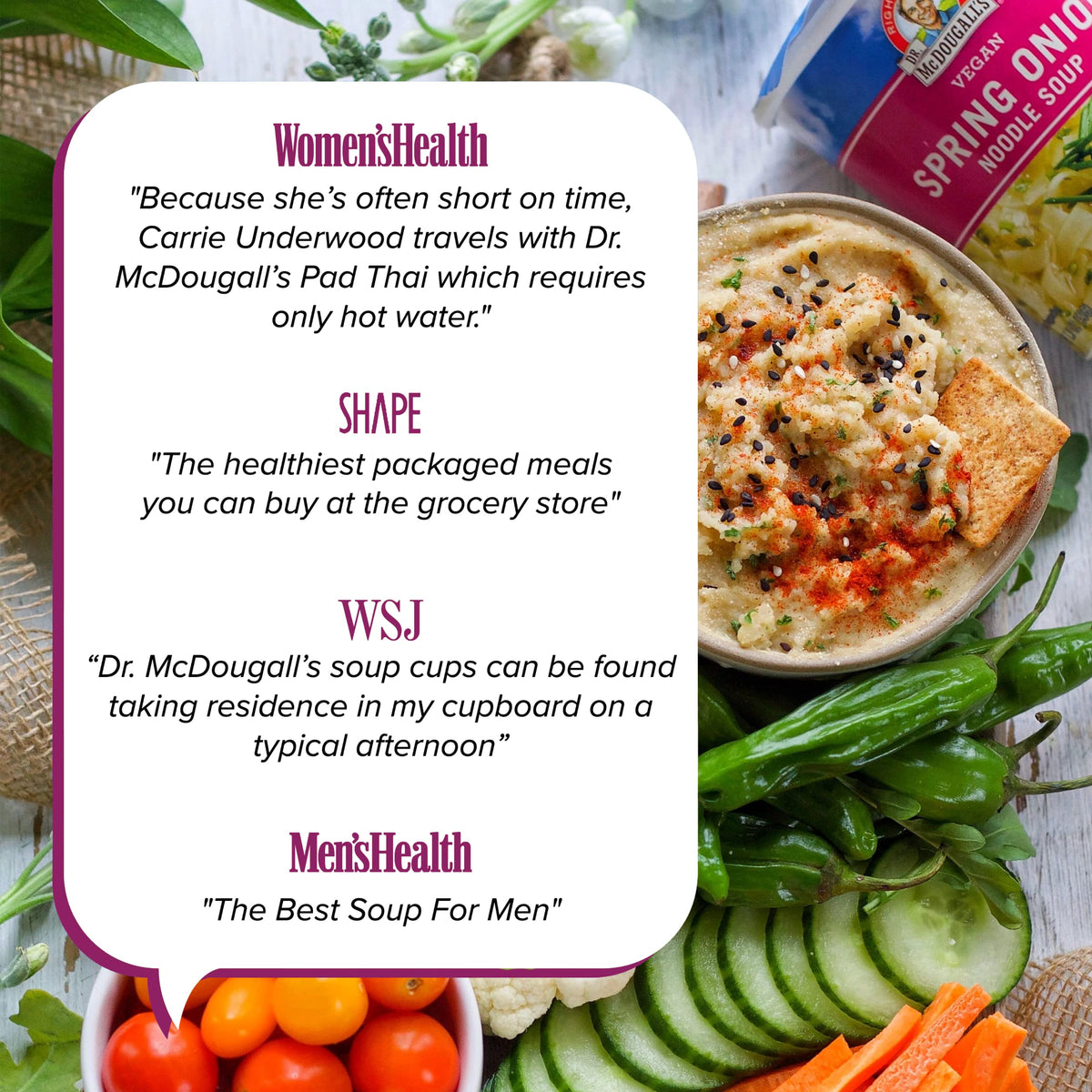 Dr. McDougall's Right Foods packaging box emphasizing sustainability