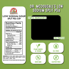 Dr. McDougall's Right Foods packaging highlights lower sodium and plant-based goodness.