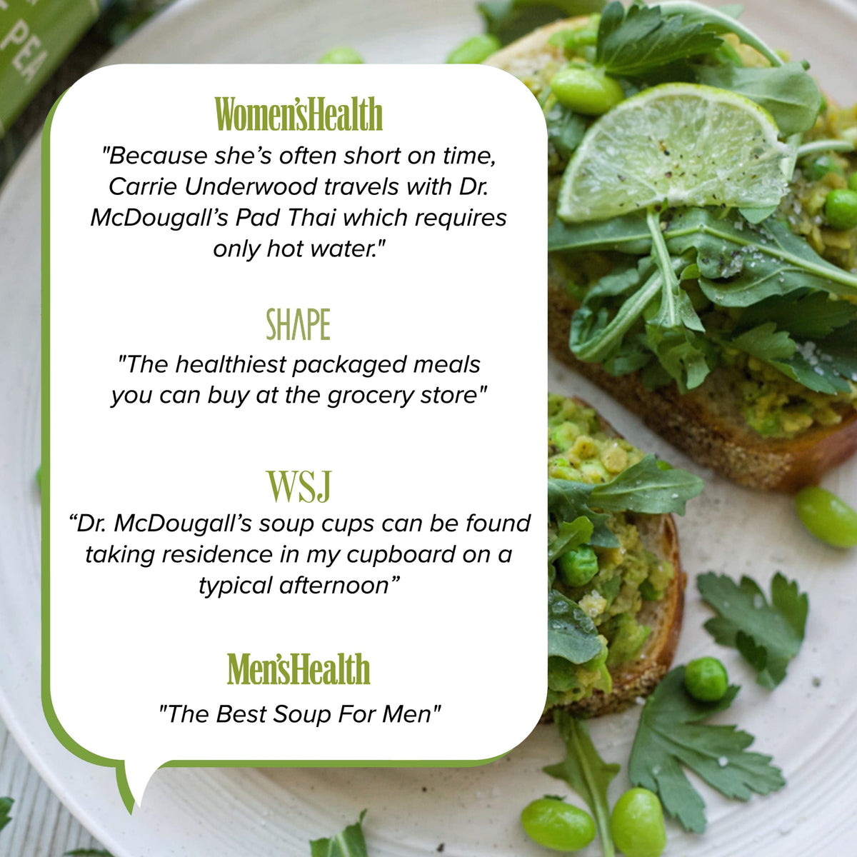 Dr. McDougall's Right Foods prepare-serve cup shows quick, oil-free meal.