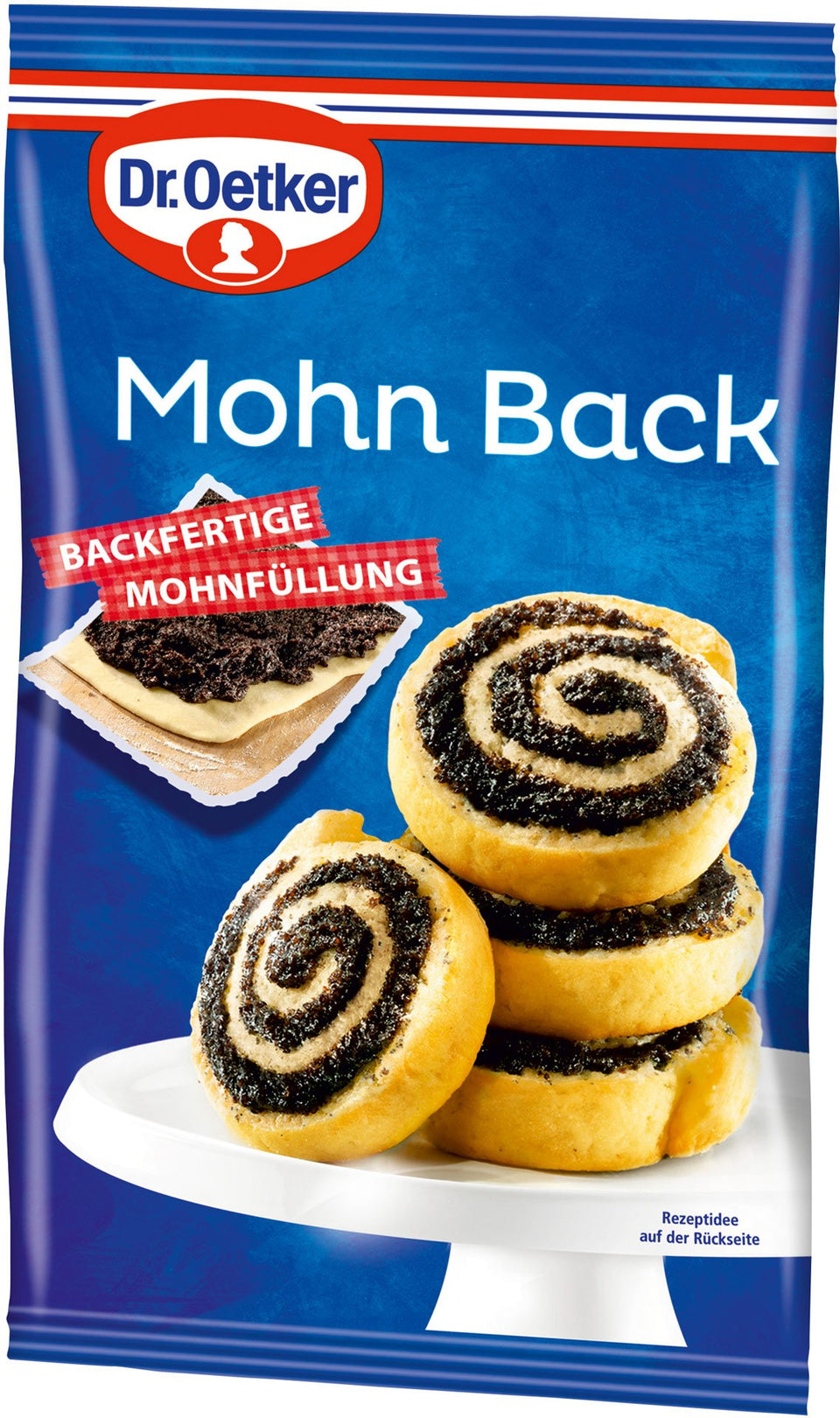 Dr. Oetker Mohnback poppyseed filling ready for pastries and sweet fillings.