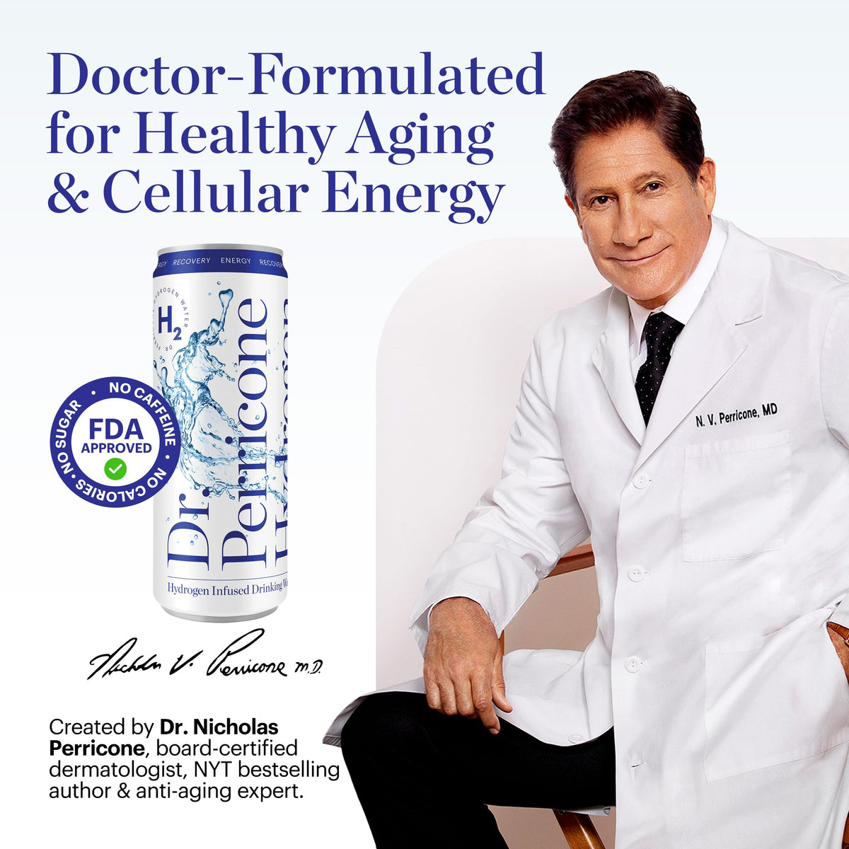 Dr. Perricone Hydrogen Water bottle cap with aluminum lining preserving hydrogen stability.