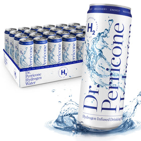 Dr. Perricone Hydrogen Water bottle front view for portable antioxidant hydration.