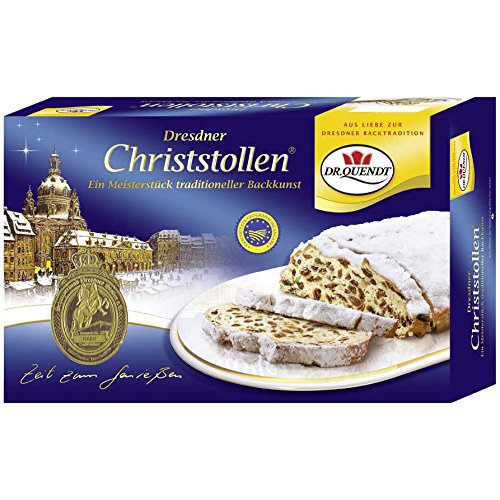 Dr. Quendt Christstollen: authentic German stollen with butter and rum raisins for festive flavor