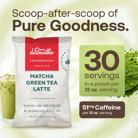 Dr. Smoothie cafe scene showcasing convenient matcha frappé option