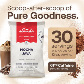 Dr. Smoothie cocktail-friendly mocha java flavor for dessert-inspired drinks.