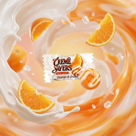 Dr Variety Creme Saver orange creme candy closeup showing the orange and cream swirl